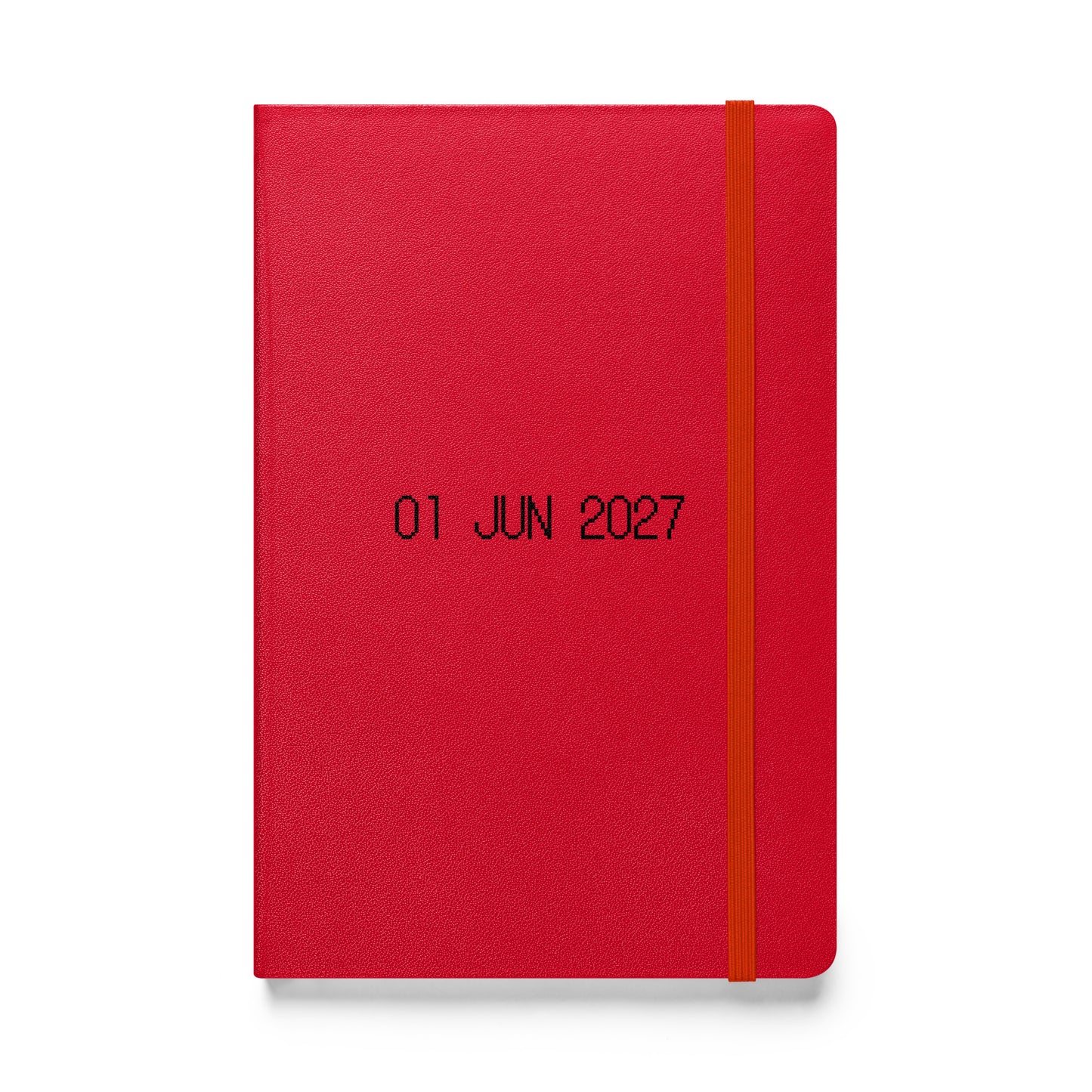 Hardcover journal with black dot matrix font reading “01 JUN 2027” on the cover. A call to savor long days and document your brightest moments.