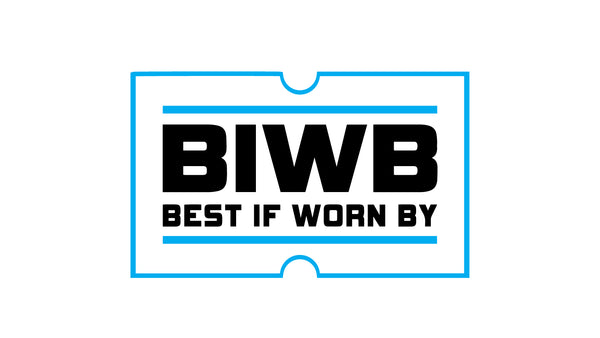 Logo with 'BIWB BEST IF WORN BY' text on a white background