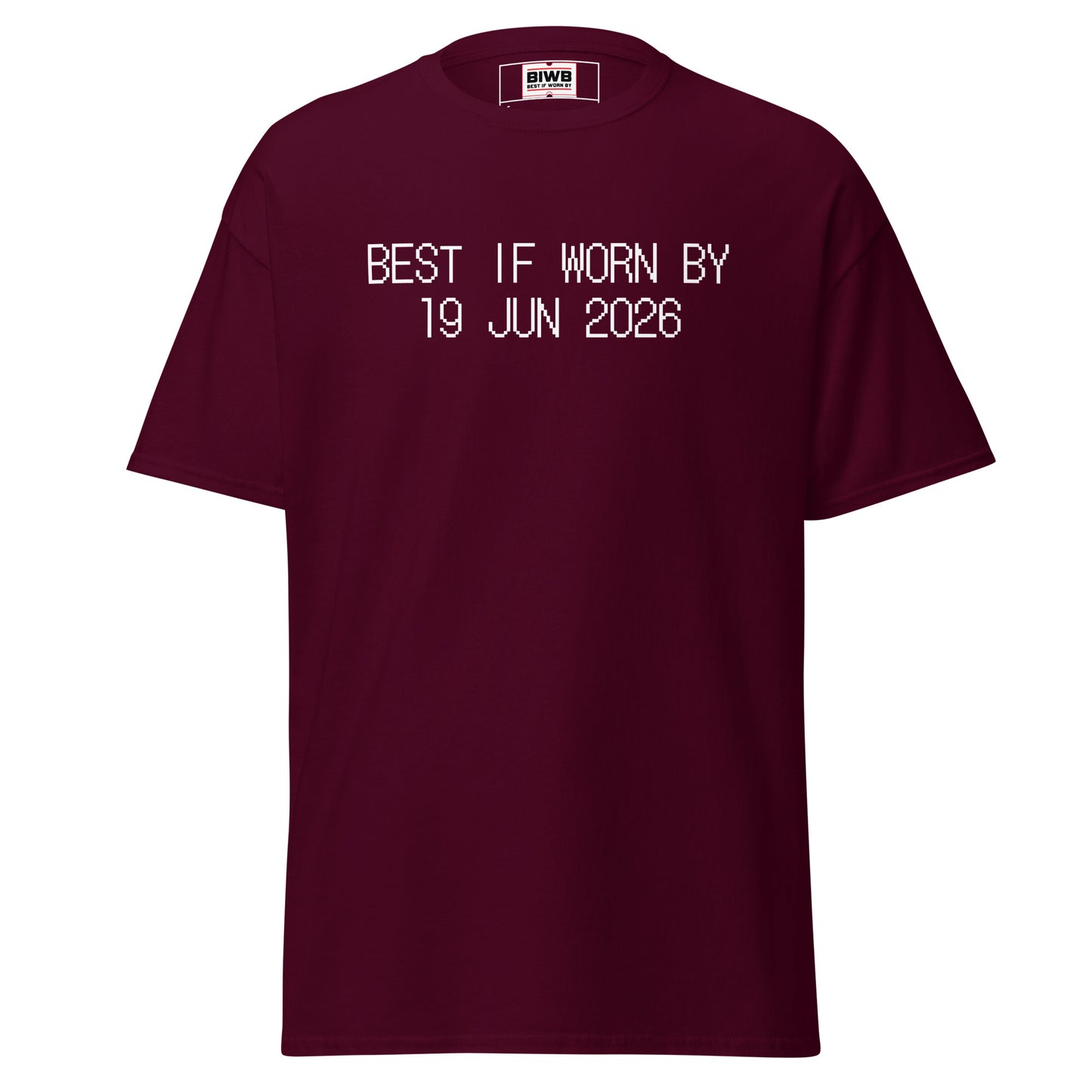 “BEST IF WORN BY 19 JUN 2026” printed in black dot matrix font—Juneteenth, celebrating freedom yet reminding that time is never infinite.